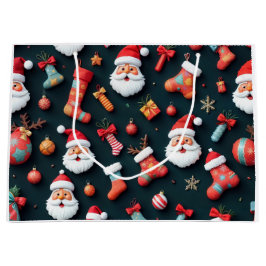 アフェスティバルタペストリーサンタとクリスマス応援 ラージペーパーバッグ