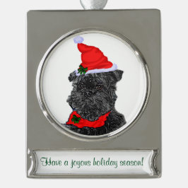 アフェピンシェパーソナライズされたークリスマス シルバープレートバナーオーナメント