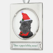 アフェピンシェパーソナライズされたークリスマス シルバープレートバナーオーナメント (左)