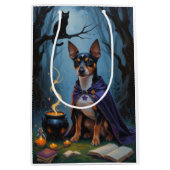 アフェンピンシェお洒落ードグハロウィン絵を描ズ ミディアムペーパーバッグ (正面)