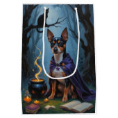 アフェンピンシェお洒落ードグハロウィン絵を描ズ ミディアムペーパーバッグ (裏面)