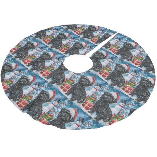 アフェンピンシェアウィンターワンダーランドクリスマスジョイ ブラッシュドポリエステルツリースカート (アングル)