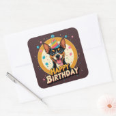 アフェンピンシェカラフルー犬 スクエアシール (封筒)