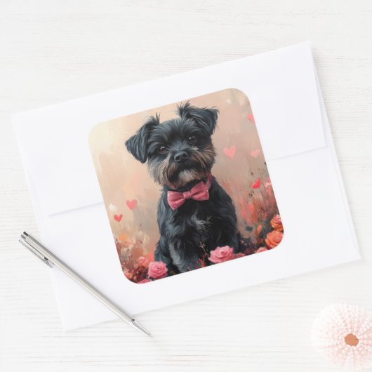 アフェンピンシェバラ付き – バレンタインデー スクエアシール (封筒)