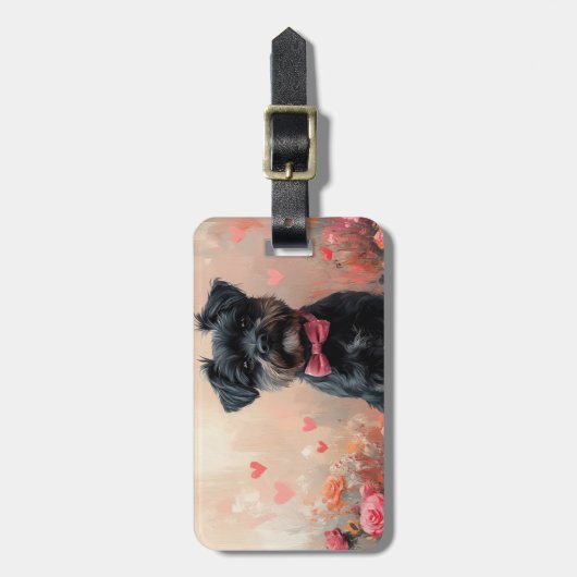 アフェンピンシェバラ付き – バレンタインデー ラゲッジタグ (正面縦)