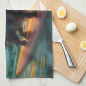 アフェンピンシェビーチ絵画サーフィン キッチンタオル (四つ折り)