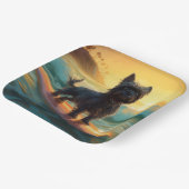 アフェンピンシェビーチ絵画サーフィン ペーパープレート (傾斜あり)