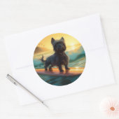 アフェンピンシェビーチ絵画サーフィン ラウンドシール (封筒)