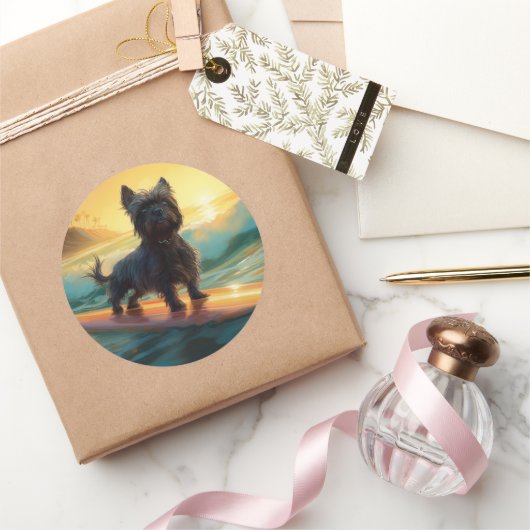 アフェンピンシェビーチ絵画サーフィン ラウンドシール (ギフト)