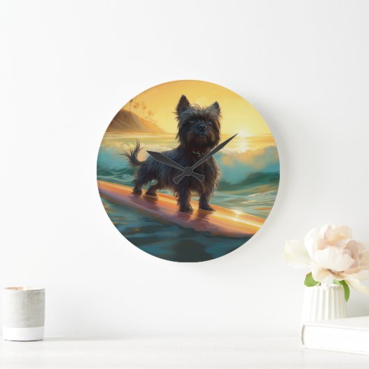 アフェンピンシェビーチ絵画サーフィン ラージ壁時計 (ホーム)