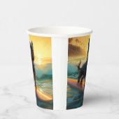アフェンピンシェビーチ絵画サーフィン 紙コップ (右)