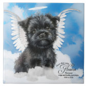 アフェンピンシェルエンジェルパーソナライズされたドッグメモリアル タイル (正面)