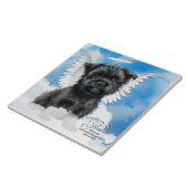 アフェンピンシェルエンジェルパーソナライズされたドッグメモリアル タイル (側面)