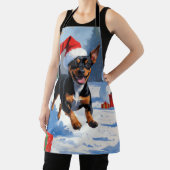 アフェンピンシェルクリスマスフェスティバルスノーシーン エプロン (インサイチュ)