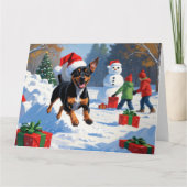 アフェンピンシェルクリスマスフェスティバルスノーシーン カード (正面)