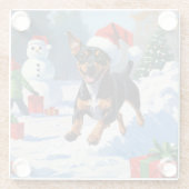 アフェンピンシェルクリスマスフェスティバルスノーシーン ガラスコースター (裏面)