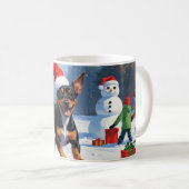 アフェンピンシェルクリスマスフェスティバルスノーシーン コーヒーマグカップ (正面右)