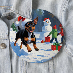 アフェンピンシェルクリスマスフェスティバルスノーシーン 缶バッジ