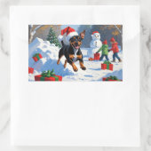 アフェンピンシェルクリスマスフェスティバルスノーシーン 長方形シール (バッグ)