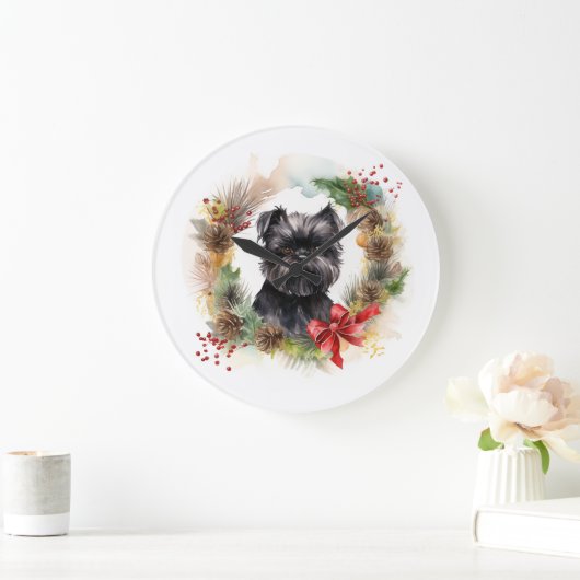 アフェンピンシェルクリスマスリースフェスティバルカップ ラージ壁時計 (ホーム)