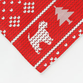 アフェンピンシェルシルエットクリスマスホリデーセーター フリースブランケット (角)