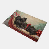 アフェンピンシェルドッグクリスマスフェスティバル ドアマット (アングル)