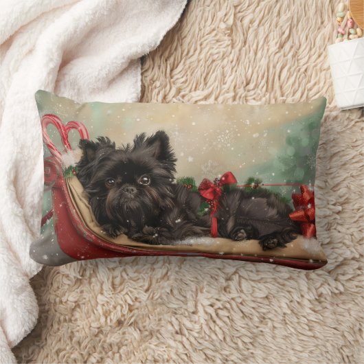 アフェンピンシェルドッグクリスマスフェスティバル ランバークッション (ブランケット)