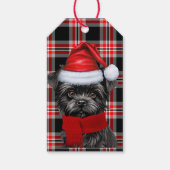 アフェンピンシェルドッグクリスマス付きホリデープレイド ギフトタグ (正面)