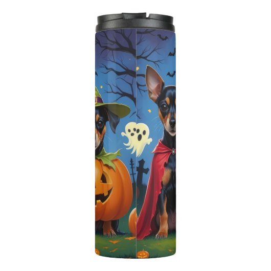 アフェンピンシェルドッグスパンプキンハロウィンおもしろい タンブラー (裏面)