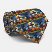 アフェンピンシェルドッグスパンプキンハロウィンおもしろい ネクタイ (ロール)