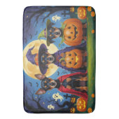 アフェンピンシェルドッグスパンプキンハロウィンおもしろい バスマット (正面縦)