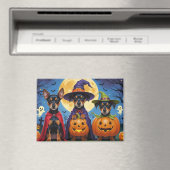 アフェンピンシェルドッグスパンプキンハロウィンおもしろい マグネット (インサイチュ (食洗機))