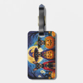 アフェンピンシェルドッグスパンプキンハロウィンおもしろい ラゲッジタグ (裏面縦)