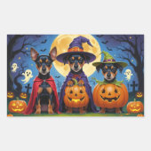 アフェンピンシェルドッグスパンプキンハロウィンおもしろい 長方形シール (正面)