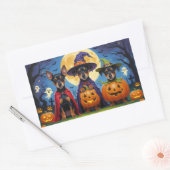 アフェンピンシェルドッグスパンプキンハロウィンおもしろい 長方形シール (封筒)