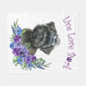 アフェンピンシェルドッグママフローラ フリースブランケット (正面(横))