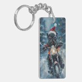 アフェンピンシェルドッグライディングオートバイクリスマス キーホルダー (正面左)