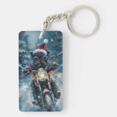 アフェンピンシェルドッグライディングオートバイクリスマス キーホルダー (裏面)