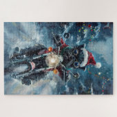 アフェンピンシェルドッグライディングオートバイクリスマス ジグソーパズル (横)