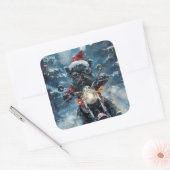 アフェンピンシェルドッグライディングオートバイクリスマス スクエアシール (封筒)