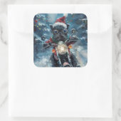 アフェンピンシェルドッグライディングオートバイクリスマス スクエアシール (バッグ)