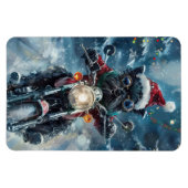 アフェンピンシェルドッグライディングオートバイクリスマス マグネット (横)