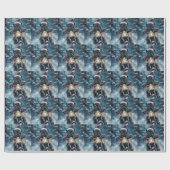 アフェンピンシェルドッグライディングオートバイクリスマス ラッピングペーパー (フラット)