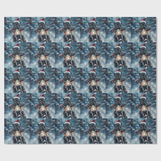 アフェンピンシェルドッグライディングオートバイクリスマス ラッピングペーパー (フラット)