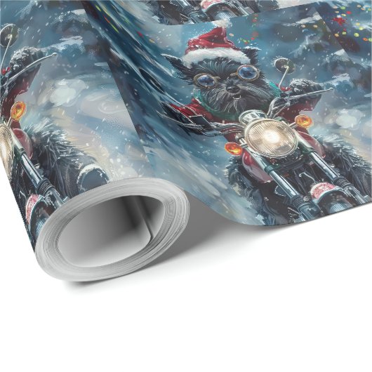 アフェンピンシェルドッグライディングオートバイクリスマス ラッピングペーパー (ロールコーナー)