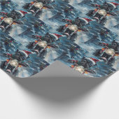 アフェンピンシェルドッグライディングオートバイクリスマス ラッピングペーパー (角)