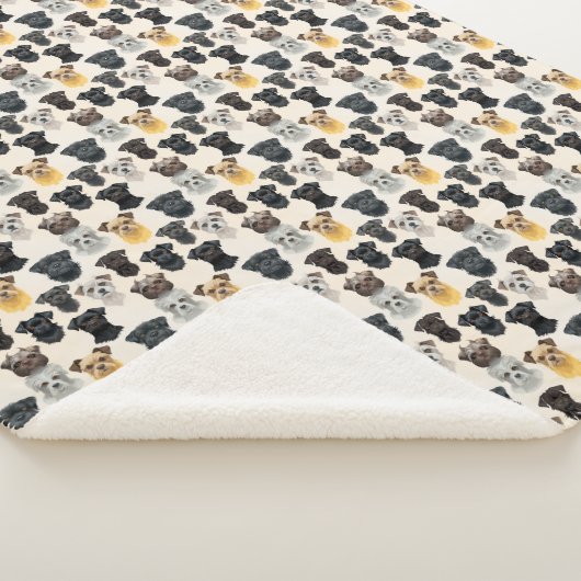 アフェンピンシェルドッグ顔コラージュパターン シェルパブランケット (3/4)