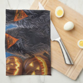 アフェンピンシェルハロウィン不気味ン キッチンタオル (四つ折り)