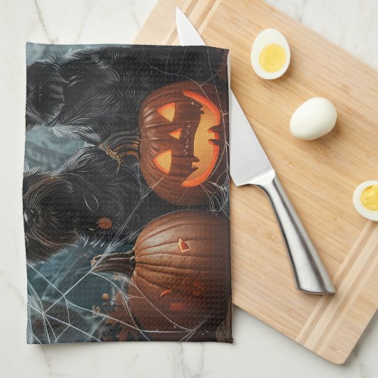 アフェンピンシェルハロウィーンナイトドギーディライト キッチンタオル (四つ折り)