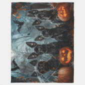 アフェンピンシェルハロウィーンナイトドギーディライト フリースブランケット (正面)